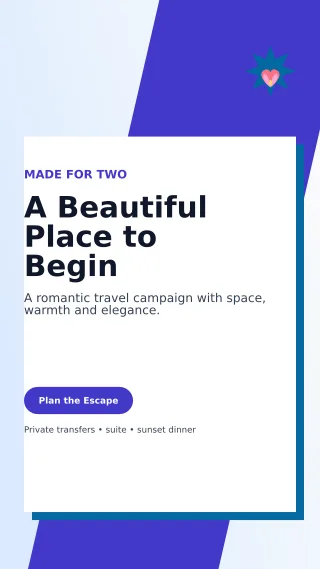 Neo Honeymoon Package Story — editable white travel and hospitality template, story / reel