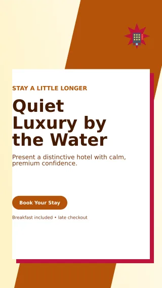 Neo Hotel Promotion Story — editable white travel and hospitality template, story / reel