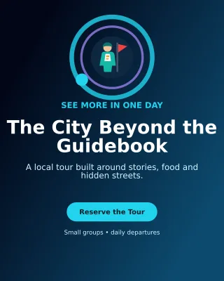 Orbit City Tour Offer Poster — editable black travel and hospitality template, instagram portrait