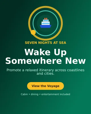 Orbit Cruise Holiday Offer Poster — editable black travel and hospitality template, instagram portrait