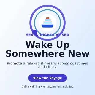 Orbit Cruise Holiday Social Post — editable white travel and hospitality template, instagram post