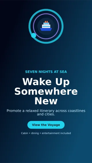 Orbit Cruise Holiday Story — editable black travel and hospitality template, story / reel
