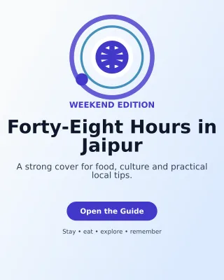 Orbit Destination Guide Offer Poster — editable white travel and hospitality template, instagram portrait