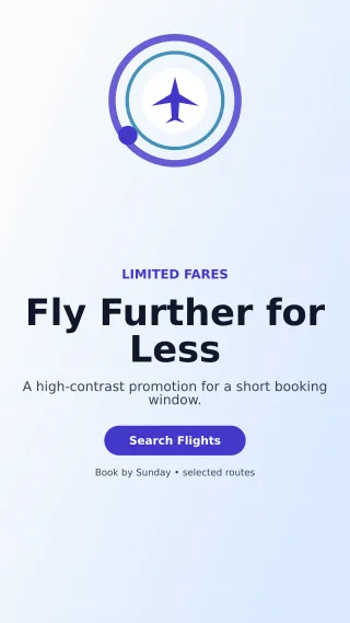 Orbit Flight Deal Story — editable white travel and hospitality template, story / reel