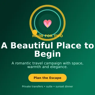 Orbit Honeymoon Package Social Post — editable black travel and hospitality template, instagram post
