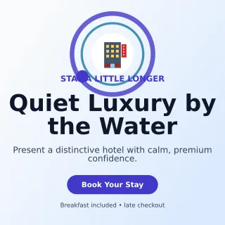 Orbit Hotel Promotion Social Post — editable white travel and hospitality template, instagram post