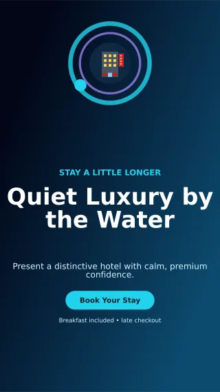 Orbit Hotel Promotion Story — editable black travel and hospitality template, story / reel