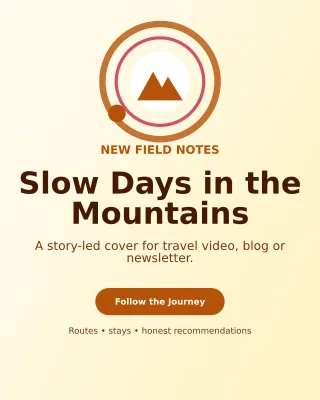 Orbit Travel Creator Offer Poster — editable white travel and hospitality template, instagram portrait