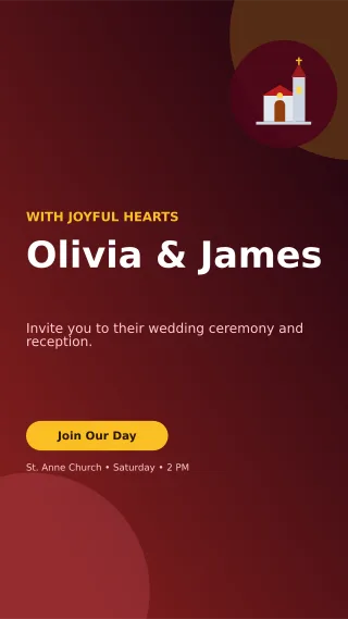 Aurora Church Wedding Mobile Invite — editable black wedding template, story / reel