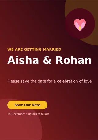 Aurora Save the Date Ceremony Poster — editable black wedding template, a4 print