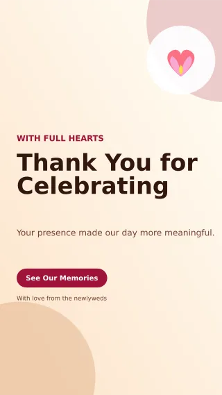 Aurora Wedding Thank You Mobile Invite — editable white wedding template, story / reel