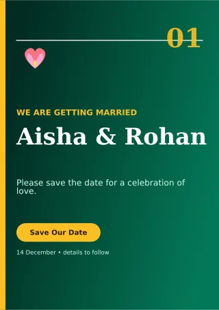 Editorial Save the Date Ceremony Poster — editable black wedding template, a4 print