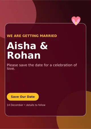 Glass Save the Date Ceremony Poster — editable black wedding template, a4 print