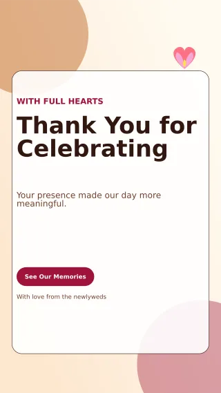 Glass Wedding Thank You Mobile Invite — editable white wedding template, story / reel