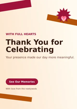 Kinetic Wedding Thank You Ceremony Poster — editable white wedding template, a4 print