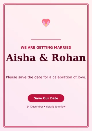 Luxe Save the Date Ceremony Poster — editable white wedding template, a4 print