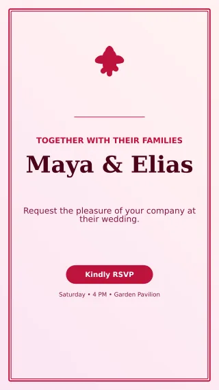 Luxe Wedding Invitation Mobile Invite — editable white wedding template, story / reel