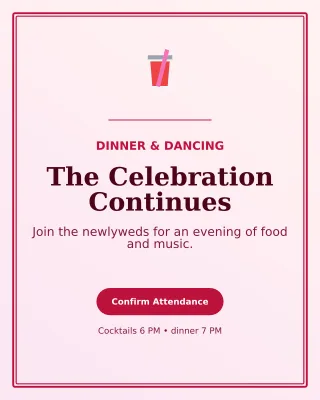 Luxe Wedding Reception Invitation — editable white wedding template, instagram portrait