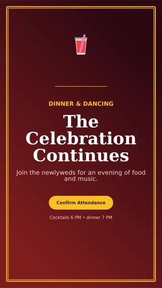 Luxe Wedding Reception Mobile Invite — editable black wedding template, story / reel