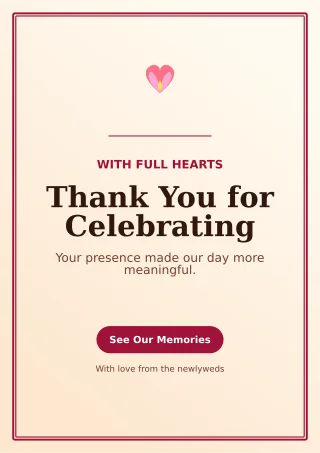 Luxe Wedding Thank You Ceremony Poster — editable white wedding template, a4 print