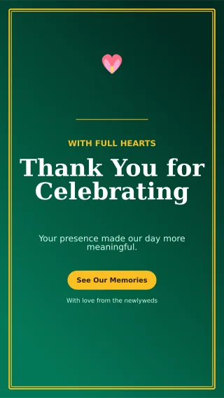 Luxe Wedding Thank You Mobile Invite — editable black wedding template, story / reel