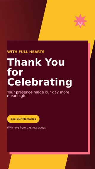 Neo Wedding Thank You Mobile Invite — editable black wedding template, story / reel