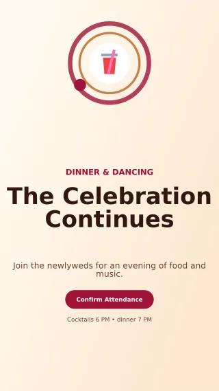 Orbit Wedding Reception Mobile Invite — editable white wedding template, story / reel