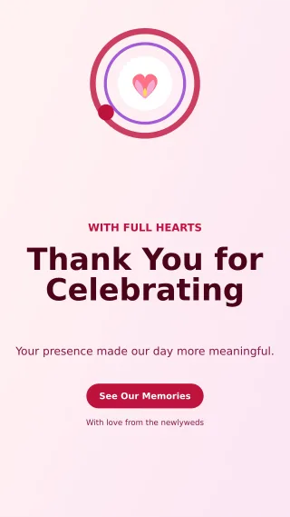 Orbit Wedding Thank You Mobile Invite — editable white wedding template, story / reel